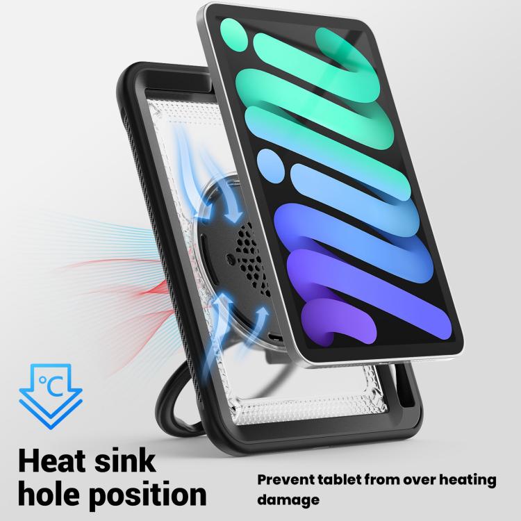 For iPad mini 2024 / mini 6 Honeycomb Hybrid Tablet Case with Handle Holder & Strap