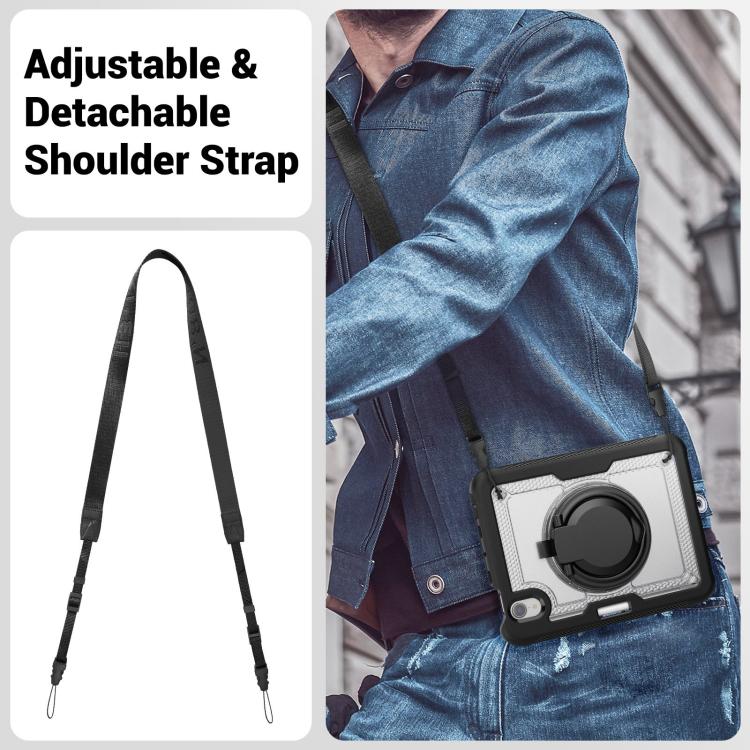 For iPad mini 2024 / mini 6 Honeycomb Hybrid Tablet Case with Handle Holder & Strap