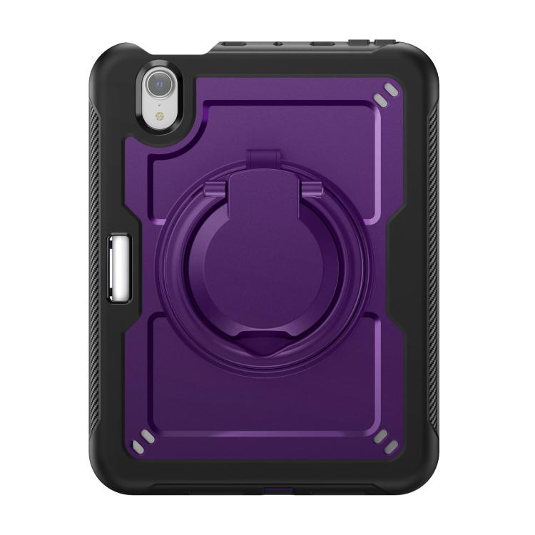 For iPad mini 2024 / mini 6 Honeycomb Hybrid Tablet Case with Handle Holder & Strap