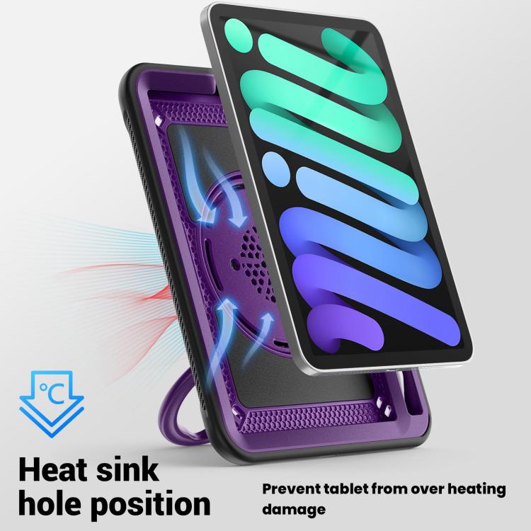 For iPad mini 2024 / mini 6 Honeycomb Hybrid Tablet Case with Handle Holder & Strap