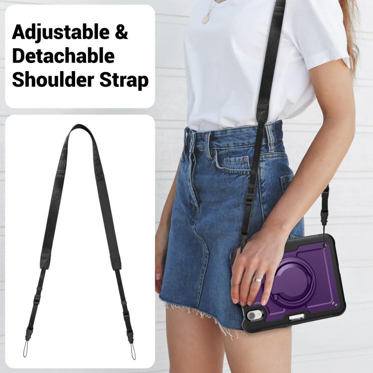 For iPad mini 2024 / mini 6 Honeycomb Hybrid Tablet Case with Handle Holder & Strap
