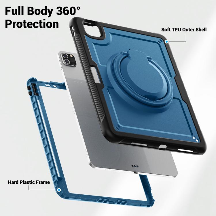 For iPad Pro 11 2022 / Air 10.9 2022 Honeycomb Hybrid Tablet Case with Handle Holder & Strap