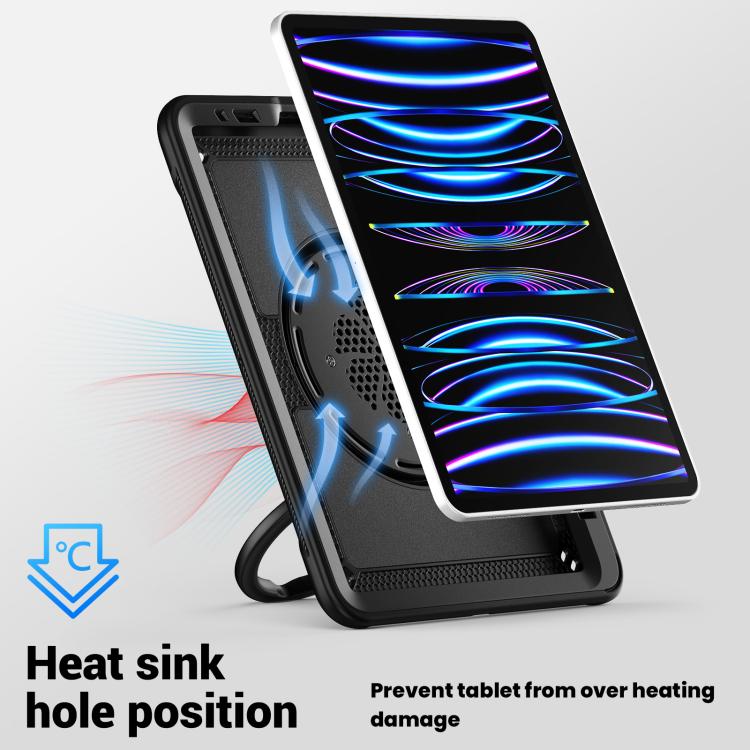 For iPad Pro 11 2022 / Air 10.9 2022 Honeycomb Hybrid Tablet Case with Handle Holder & Strap