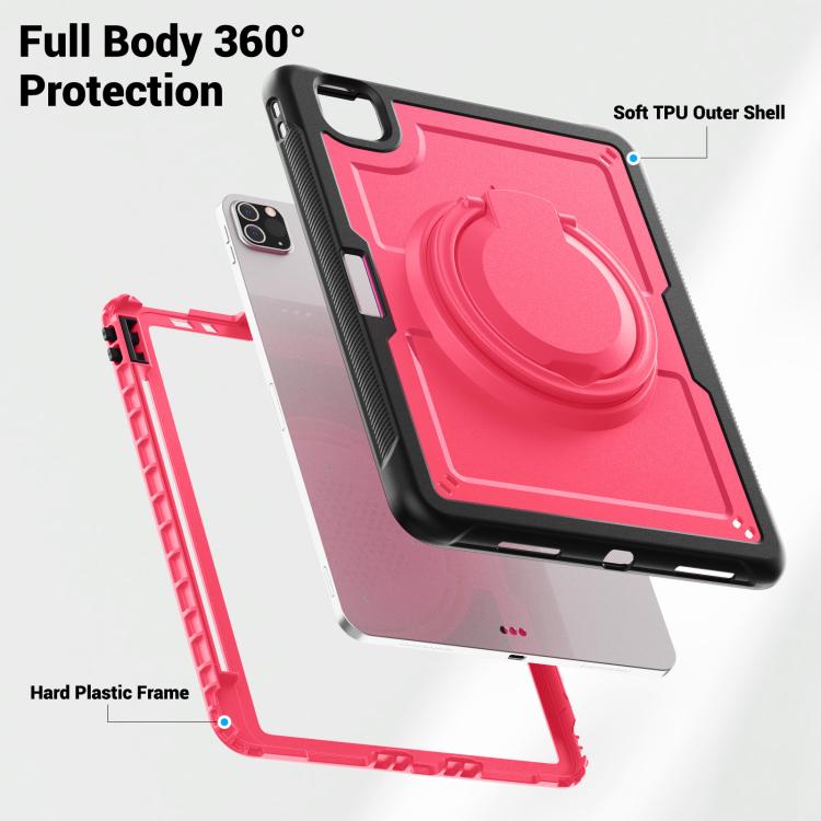 For iPad Pro 11 2022 / Air 10.9 2022 Honeycomb Hybrid Tablet Case with Handle Holder & Strap
