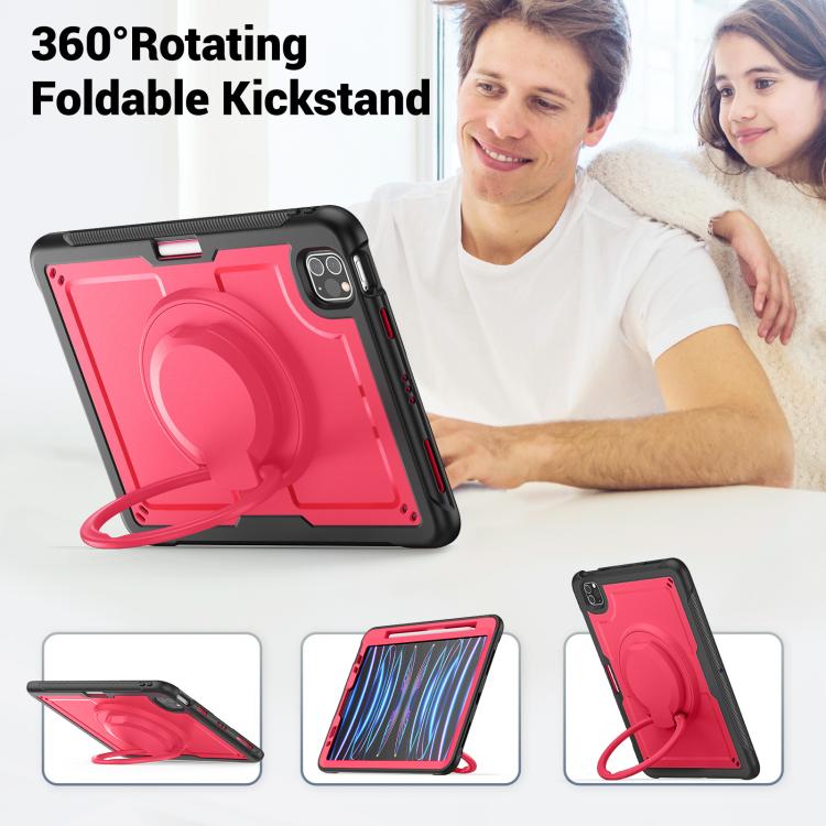 For iPad Pro 11 2022 / Air 10.9 2022 Honeycomb Hybrid Tablet Case with Handle Holder & Strap