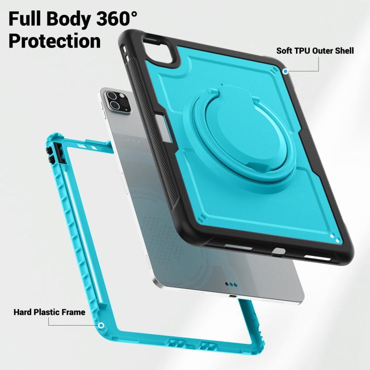 For iPad Pro 11 2022 / Air 10.9 2022 Honeycomb Hybrid Tablet Case with Handle Holder & Strap
