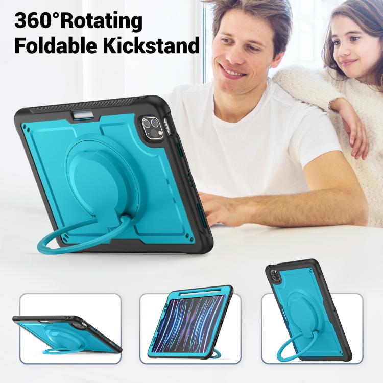 For iPad Pro 11 2022 / Air 10.9 2022 Honeycomb Hybrid Tablet Case with Handle Holder & Strap