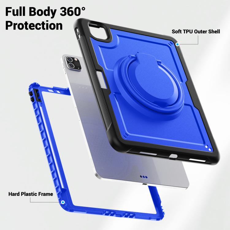 For iPad Pro 11 2022 / Air 10.9 2022 Honeycomb Hybrid Tablet Case with Handle Holder & Strap