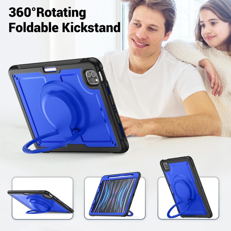 For iPad Pro 11 2022 / Air 10.9 2022 Honeycomb Hybrid Tablet Case with Handle Holder & Strap