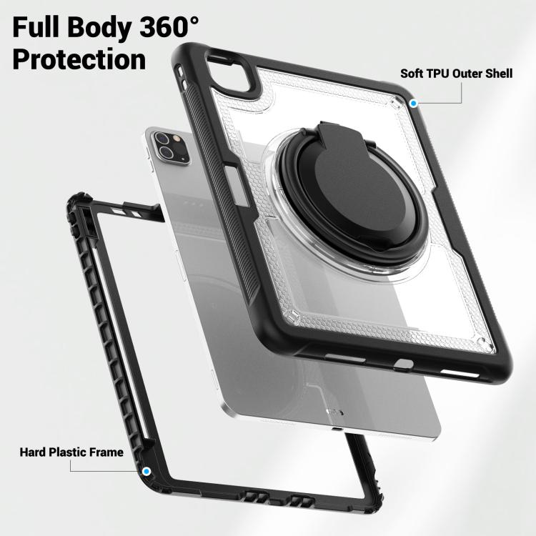 For iPad Pro 11 2022 / Air 10.9 2022 Honeycomb Hybrid Tablet Case with Handle Holder & Strap