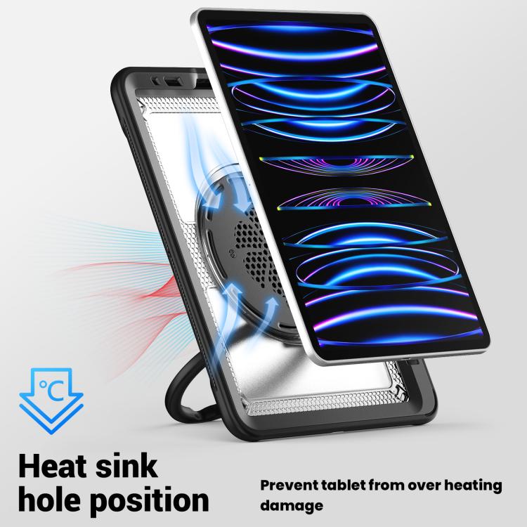 For iPad Pro 11 2022 / Air 10.9 2022 Honeycomb Hybrid Tablet Case with Handle Holder & Strap