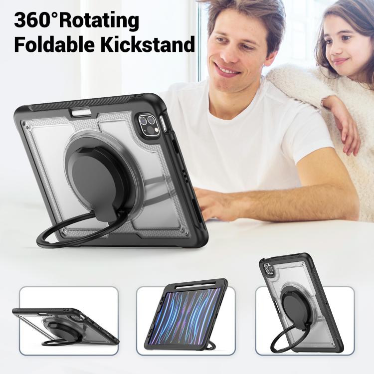 For iPad Pro 11 2022 / Air 10.9 2022 Honeycomb Hybrid Tablet Case with Handle Holder & Strap