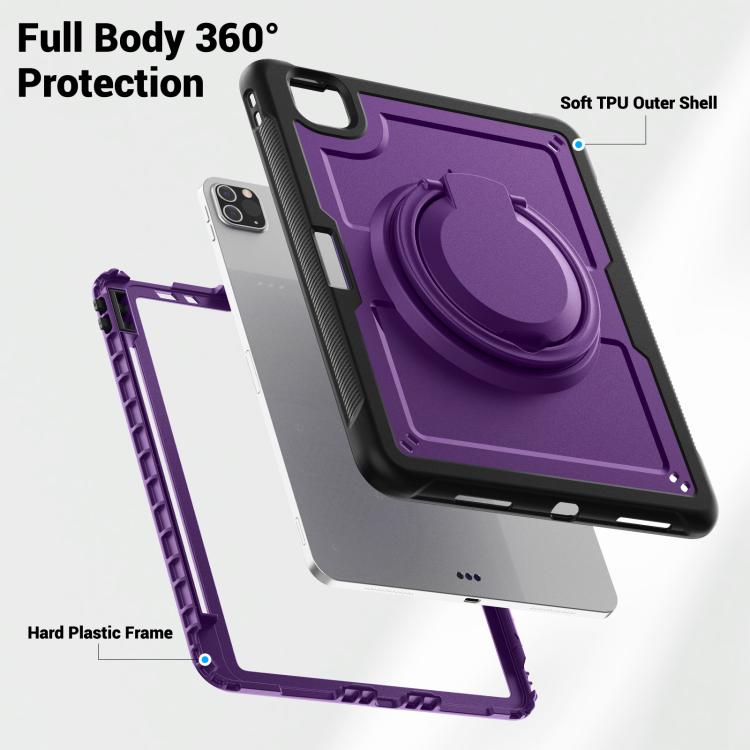 For iPad Pro 11 2022 / Air 10.9 2022 Honeycomb Hybrid Tablet Case with Handle Holder & Strap