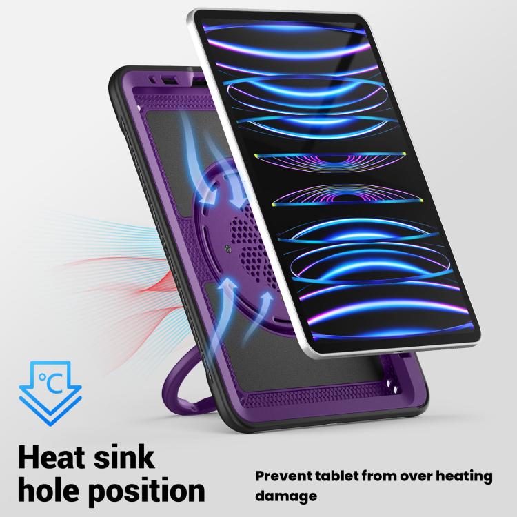 For iPad Pro 11 2022 / Air 10.9 2022 Honeycomb Hybrid Tablet Case with Handle Holder & Strap