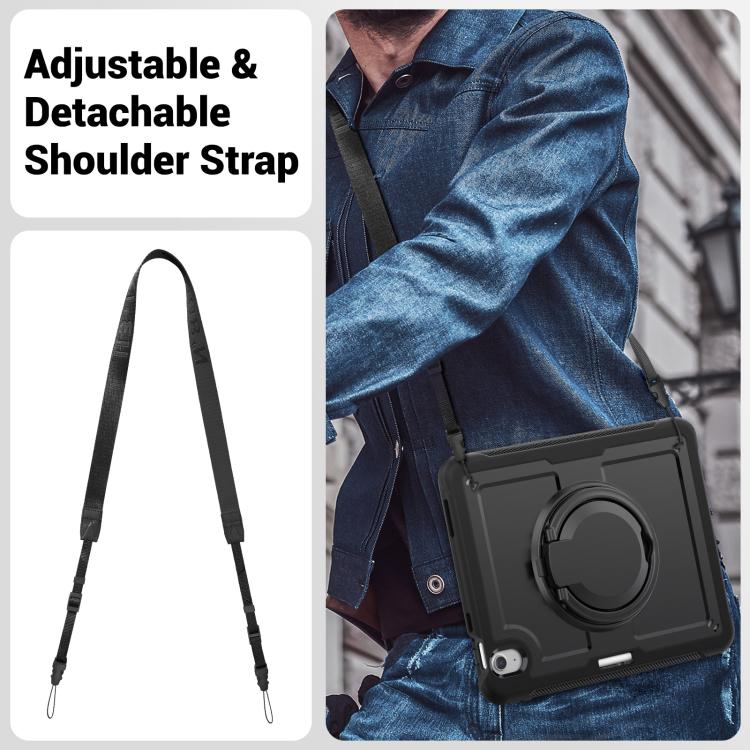 For iPad Air 11 2026 / 2025 / 2024 Honeycomb Hybrid Tablet Case with Handle Holder & Strap
