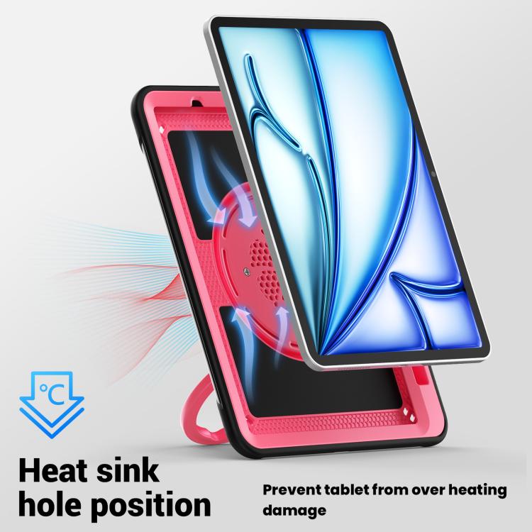 For iPad Air 11 2026 / 2025 / 2024 Honeycomb Hybrid Tablet Case with Handle Holder & Strap