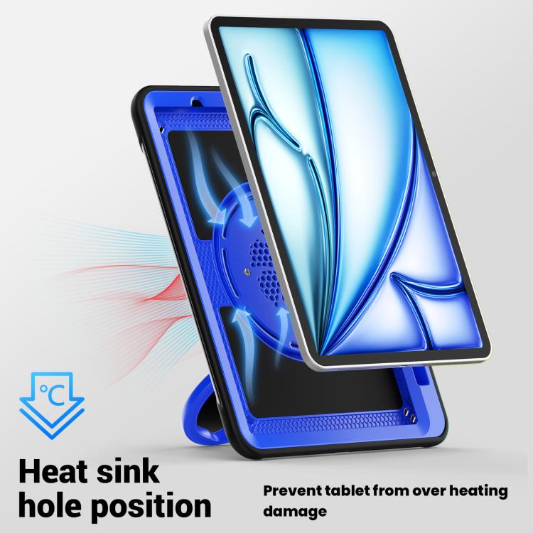 For iPad Air 11 2026 / 2025 / 2024 Honeycomb Hybrid Tablet Case with Handle Holder & Strap