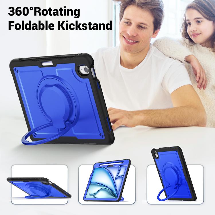 For iPad Air 11 2026 / 2025 / 2024 Honeycomb Hybrid Tablet Case with Handle Holder & Strap