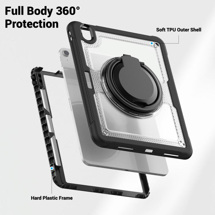 For iPad Air 11 2026 / 2025 / 2024 Honeycomb Hybrid Tablet Case with Handle Holder & Strap