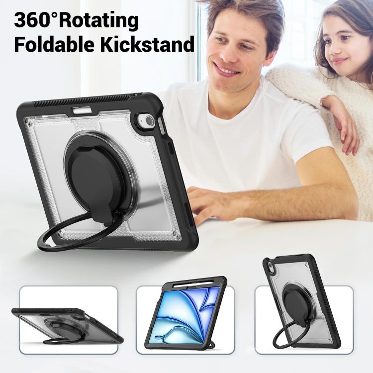 For iPad Air 11 2026 / 2025 / 2024 Honeycomb Hybrid Tablet Case with Handle Holder & Strap