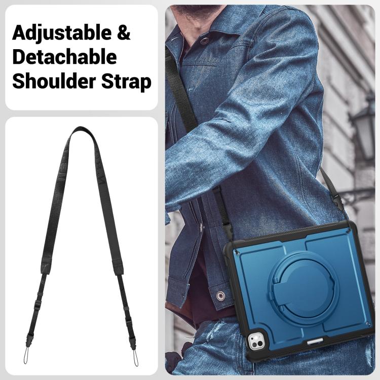 For iPad Pro 13 2025 / 2024 Honeycomb Hybrid Tablet Case with Handle Holder & Strap