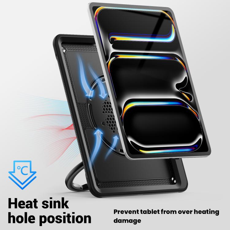 For iPad Pro 13 2025 / 2024 Honeycomb Hybrid Tablet Case with Handle Holder & Strap