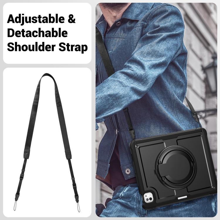 For iPad Pro 13 2025 / 2024 Honeycomb Hybrid Tablet Case with Handle Holder & Strap