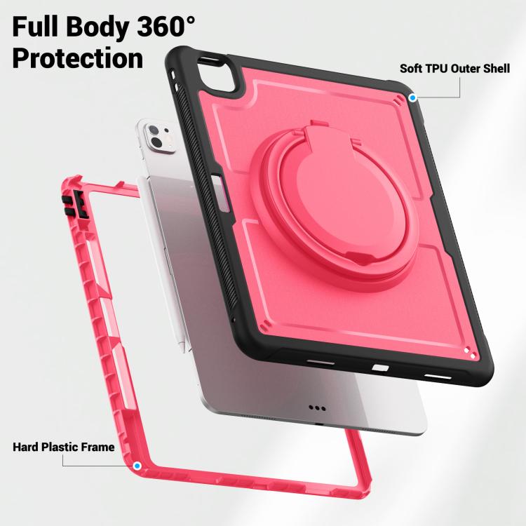 For iPad Pro 13 2025 / 2024 Honeycomb Hybrid Tablet Case with Handle Holder & Strap