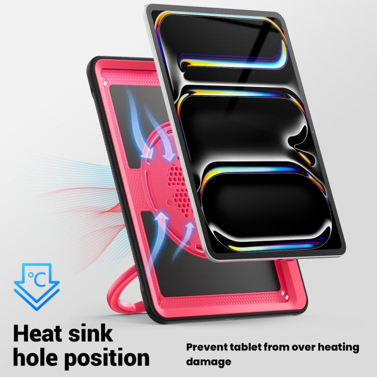 For iPad Pro 13 2025 / 2024 Honeycomb Hybrid Tablet Case with Handle Holder & Strap