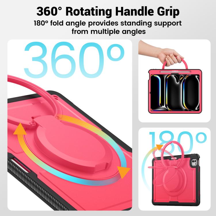 For iPad Pro 13 2025 / 2024 Honeycomb Hybrid Tablet Case with Handle Holder & Strap