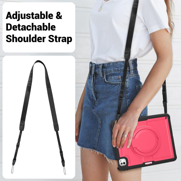 For iPad Pro 13 2025 / 2024 Honeycomb Hybrid Tablet Case with Handle Holder & Strap