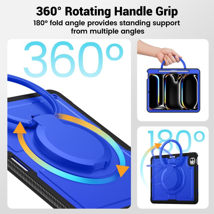 For iPad Pro 13 2025 / 2024 Honeycomb Hybrid Tablet Case with Handle Holder & Strap