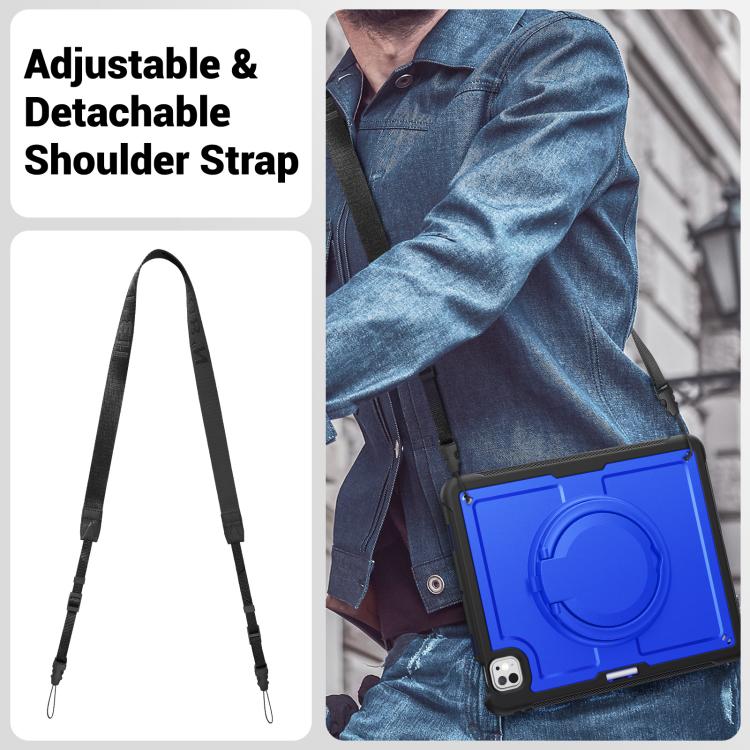 For iPad Pro 13 2025 / 2024 Honeycomb Hybrid Tablet Case with Handle Holder & Strap