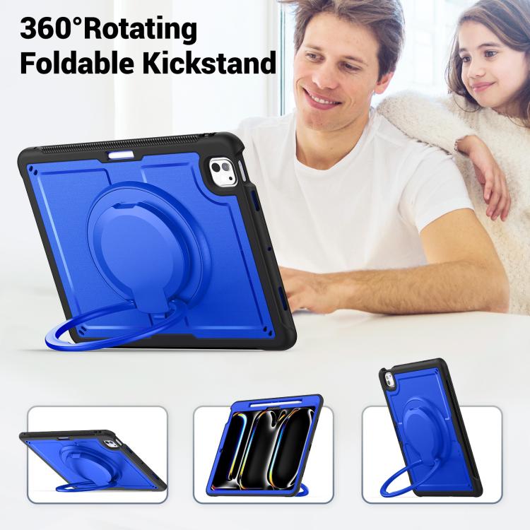 For iPad Pro 13 2025 / 2024 Honeycomb Hybrid Tablet Case with Handle Holder & Strap