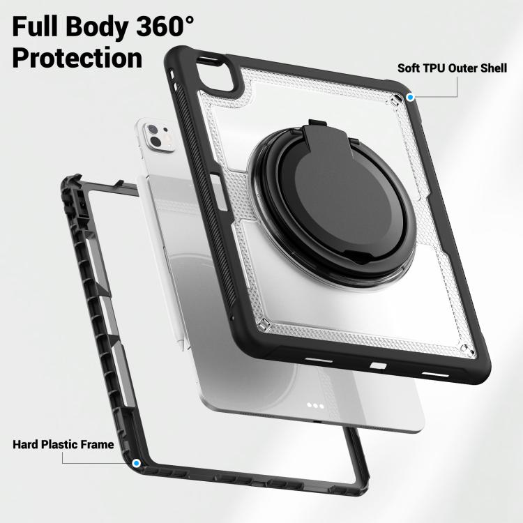 For iPad Pro 13 2025 / 2024 Honeycomb Hybrid Tablet Case with Handle Holder & Strap