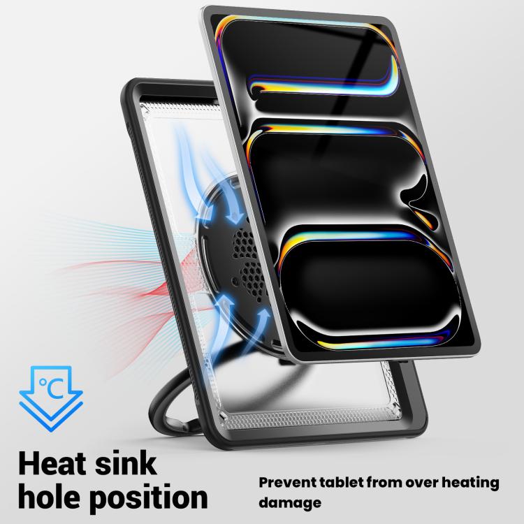 For iPad Pro 13 2025 / 2024 Honeycomb Hybrid Tablet Case with Handle Holder & Strap