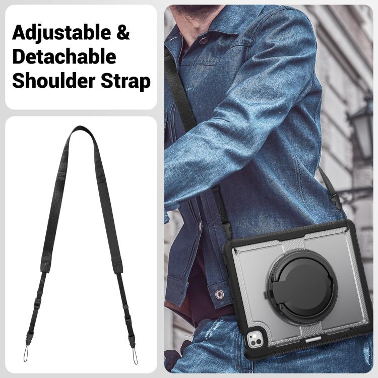 For iPad Pro 13 2025 / 2024 Honeycomb Hybrid Tablet Case with Handle Holder & Strap