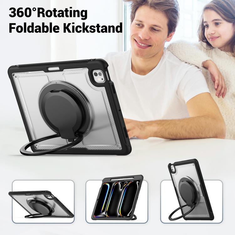 For iPad Pro 13 2025 / 2024 Honeycomb Hybrid Tablet Case with Handle Holder & Strap