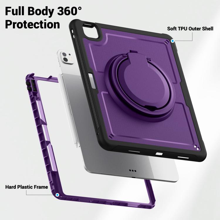 For iPad Pro 13 2025 / 2024 Honeycomb Hybrid Tablet Case with Handle Holder & Strap