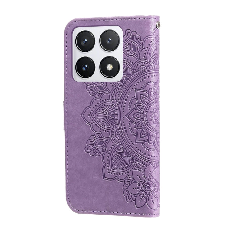 For Xiaomi 14T Pro Seven-petal Flowers Embossing Leather Phone Case