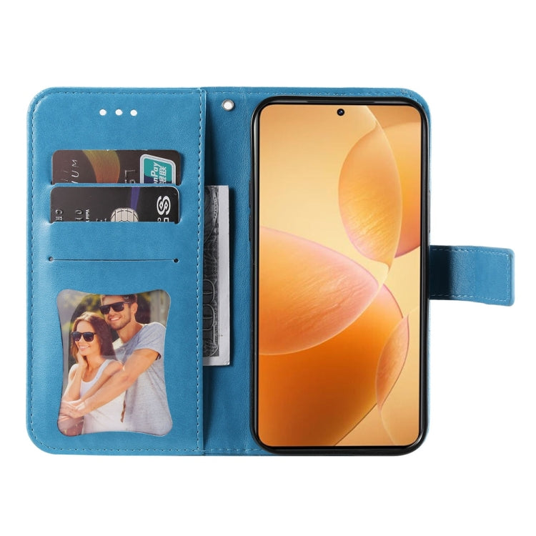 For Xiaomi 14T Pro Seven-petal Flowers Embossing Leather Phone Case