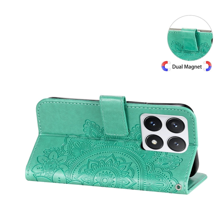 For Xiaomi 14T Pro Seven-petal Flowers Embossing Leather Phone Case