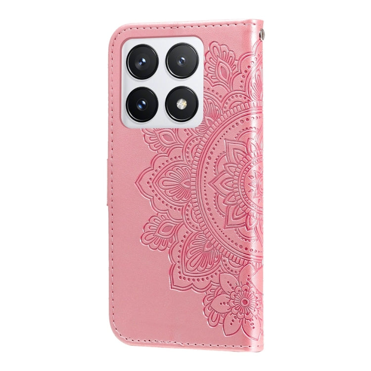 For Xiaomi 14T Pro Seven-petal Flowers Embossing Leather Phone Case