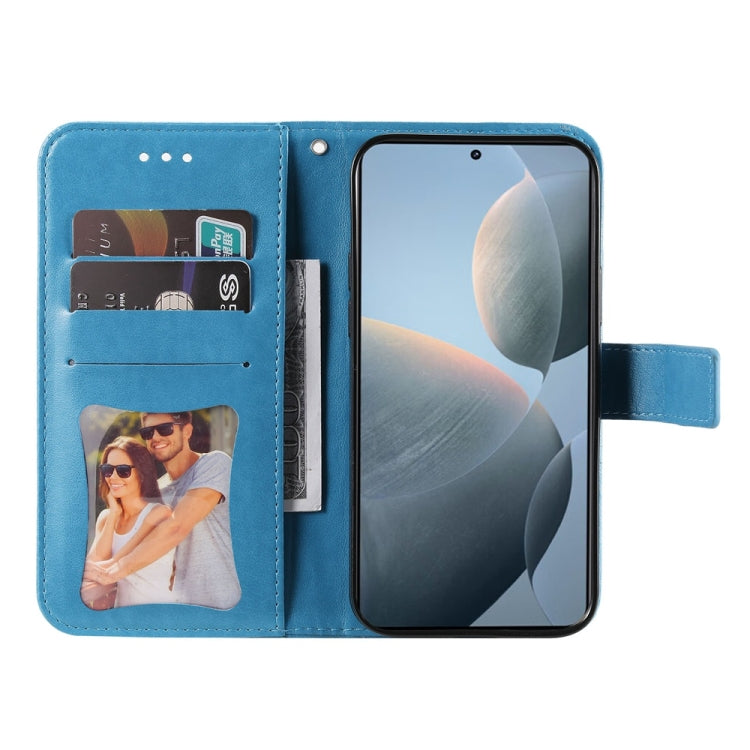 For Xiaomi 14T Seven-petal Flowers Embossing Leather Phone Case