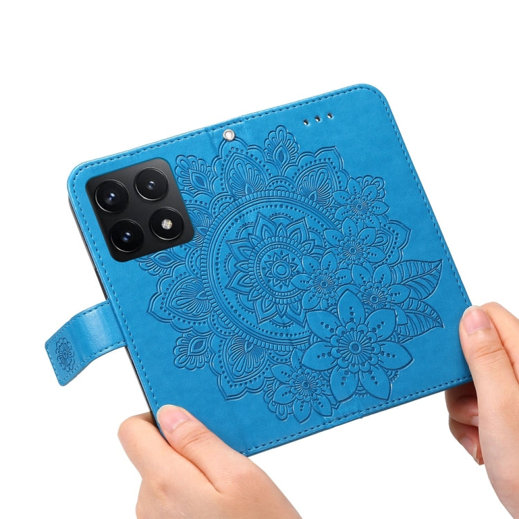 For Xiaomi 14T Seven-petal Flowers Embossing Leather Phone Case