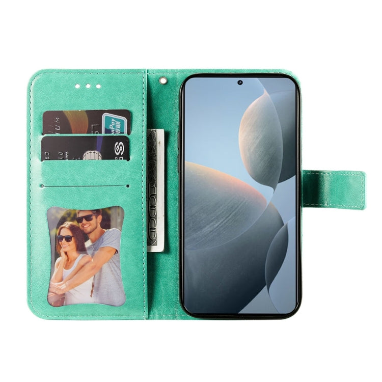 For Xiaomi 14T Seven-petal Flowers Embossing Leather Phone Case