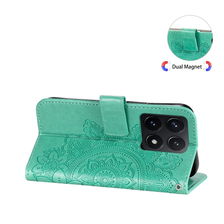 For Xiaomi 14T Seven-petal Flowers Embossing Leather Phone Case