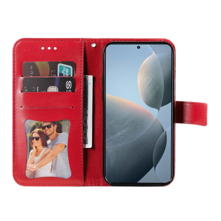 For Xiaomi 14T Seven-petal Flowers Embossing Leather Phone Case