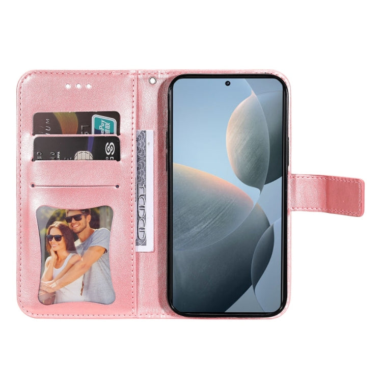 For Xiaomi 14T Seven-petal Flowers Embossing Leather Phone Case