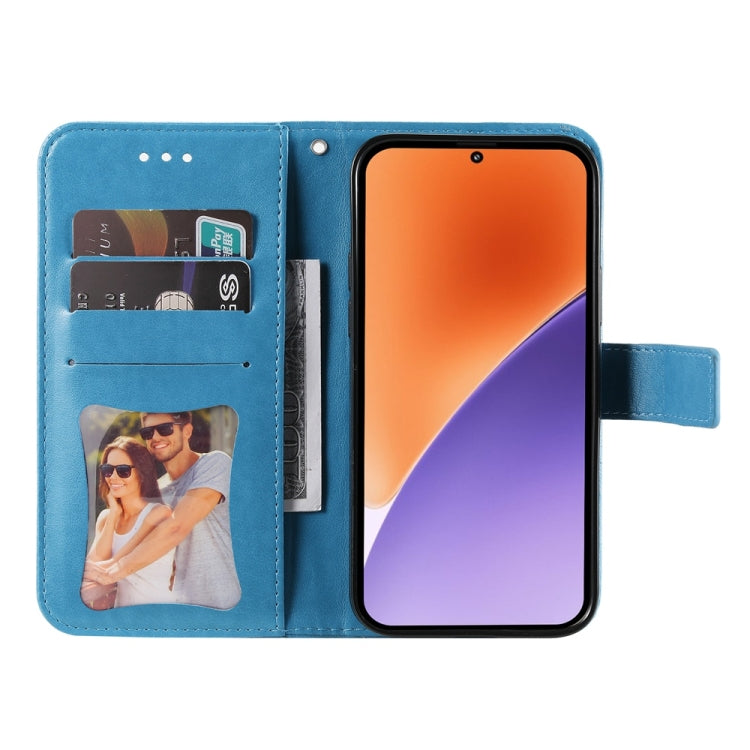 For Xiaomi 15 Seven-petal Flowers Embossing Leather Phone Case